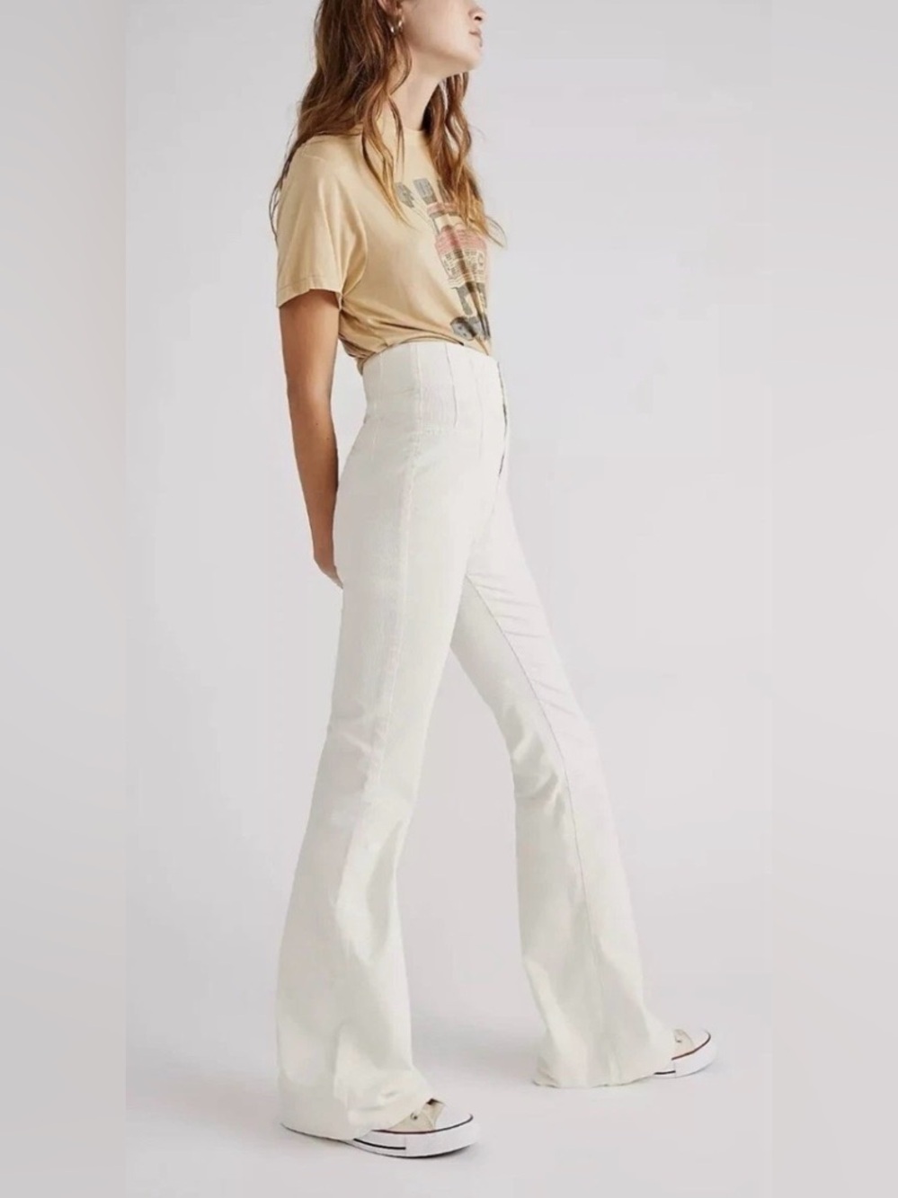 Free People We The Free Jayde Flare Jeans White 29 Retro 70’s Hippie western